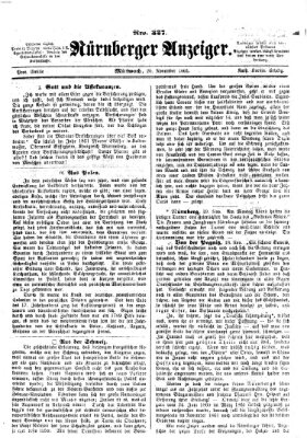 Nürnberger Anzeiger Mittwoch 20. November 1861