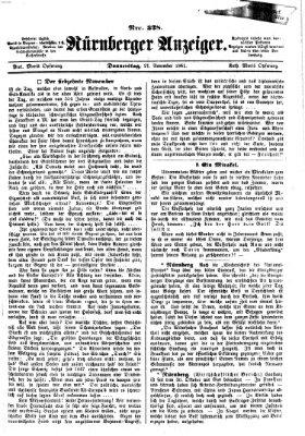 Nürnberger Anzeiger Donnerstag 21. November 1861