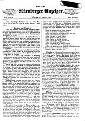 Nürnberger Anzeiger Montag 25. November 1861