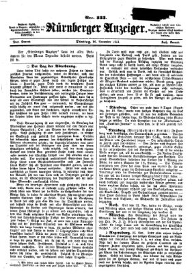 Nürnberger Anzeiger Dienstag 26. November 1861