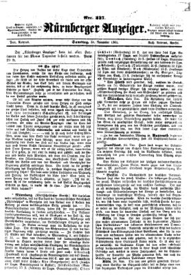 Nürnberger Anzeiger Samstag 30. November 1861