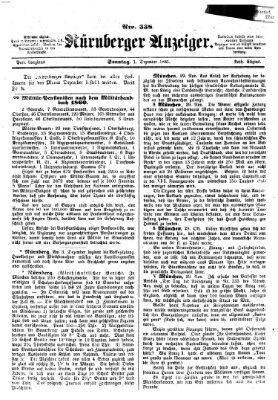 Nürnberger Anzeiger Sonntag 1. Dezember 1861