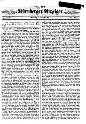 Nürnberger Anzeiger Montag 2. Dezember 1861