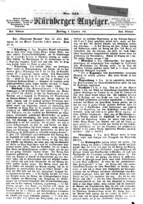 Nürnberger Anzeiger Freitag 6. Dezember 1861