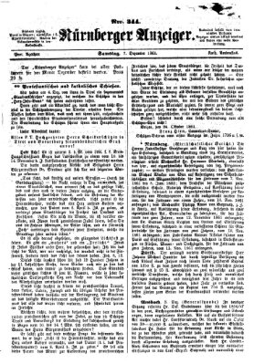 Nürnberger Anzeiger Samstag 7. Dezember 1861