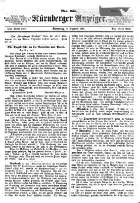 Nürnberger Anzeiger Sonntag 8. Dezember 1861