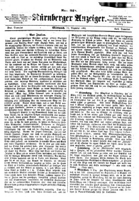 Nürnberger Anzeiger Mittwoch 11. Dezember 1861