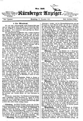 Nürnberger Anzeiger Sonntag 15. Dezember 1861