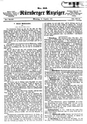 Nürnberger Anzeiger Montag 16. Dezember 1861