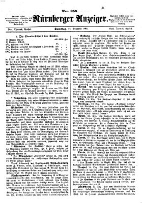 Nürnberger Anzeiger Samstag 21. Dezember 1861