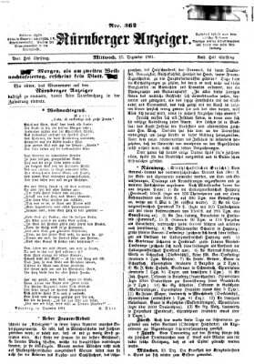 Nürnberger Anzeiger Mittwoch 25. Dezember 1861