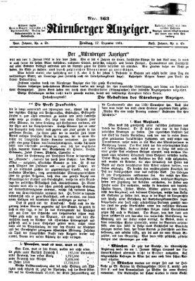 Nürnberger Anzeiger Freitag 27. Dezember 1861