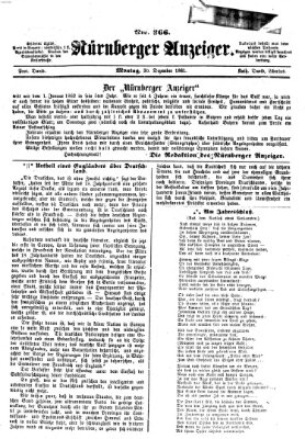 Nürnberger Anzeiger Montag 30. Dezember 1861