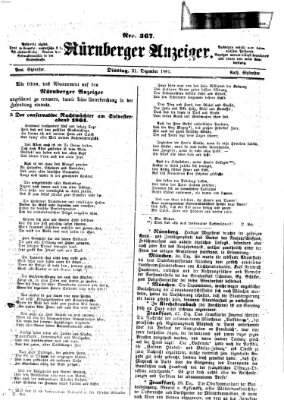 Nürnberger Anzeiger Dienstag 31. Dezember 1861