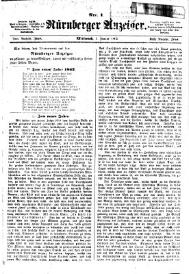Nürnberger Anzeiger Mittwoch 1. Januar 1862