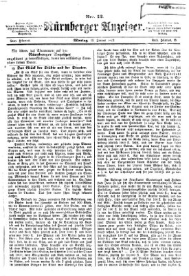 Nürnberger Anzeiger Montag 13. Januar 1862