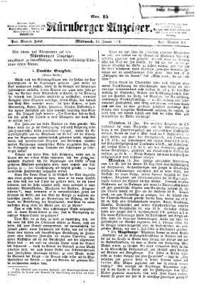 Nürnberger Anzeiger Mittwoch 15. Januar 1862