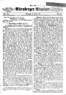 Nürnberger Anzeiger Sonntag 19. Januar 1862