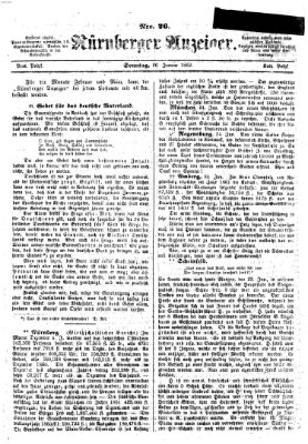 Nürnberger Anzeiger Sonntag 26. Januar 1862