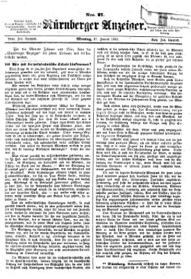 Nürnberger Anzeiger Montag 27. Januar 1862