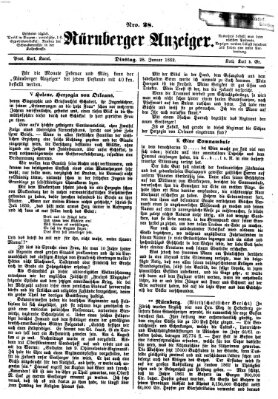 Nürnberger Anzeiger Dienstag 28. Januar 1862