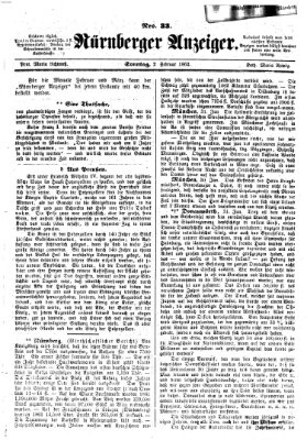 Nürnberger Anzeiger Sonntag 2. Februar 1862