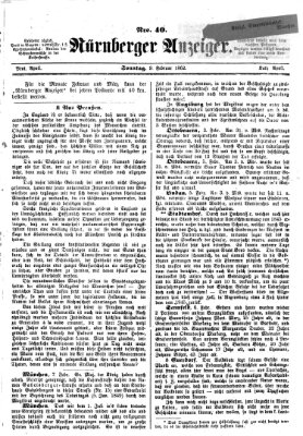 Nürnberger Anzeiger Sonntag 9. Februar 1862