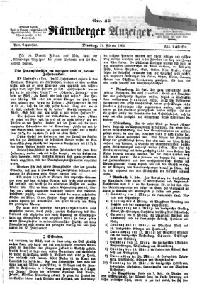 Nürnberger Anzeiger Dienstag 11. Februar 1862