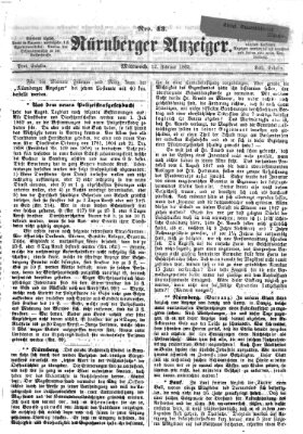 Nürnberger Anzeiger Mittwoch 12. Februar 1862