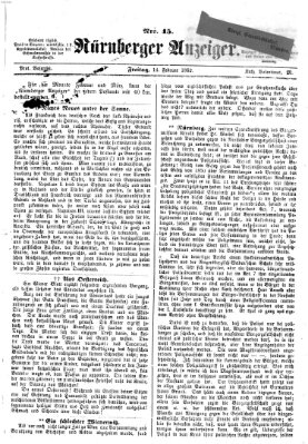 Nürnberger Anzeiger Freitag 14. Februar 1862