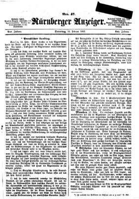 Nürnberger Anzeiger Sonntag 16. Februar 1862