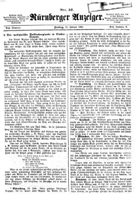Nürnberger Anzeiger Freitag 21. Februar 1862