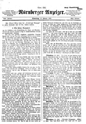 Nürnberger Anzeiger Sonntag 23. Februar 1862