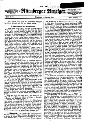 Nürnberger Anzeiger Dienstag 25. Februar 1862