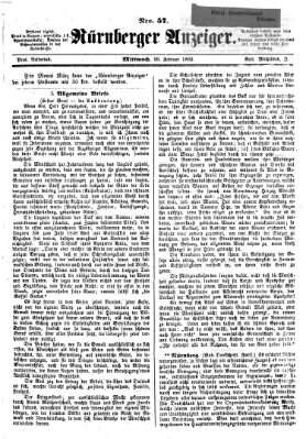 Nürnberger Anzeiger Mittwoch 26. Februar 1862