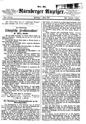 Nürnberger Anzeiger Freitag 7. März 1862