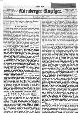 Nürnberger Anzeiger Sonntag 9. März 1862