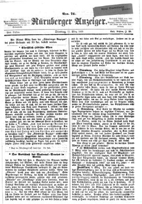 Nürnberger Anzeiger Dienstag 11. März 1862