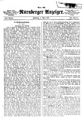 Nürnberger Anzeiger Freitag 21. März 1862