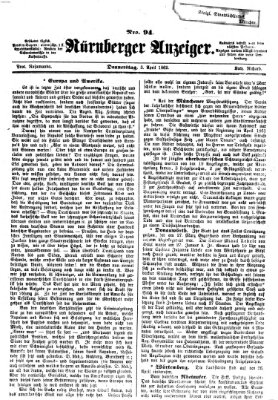 Nürnberger Anzeiger Donnerstag 3. April 1862