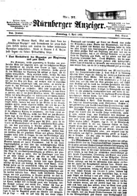 Nürnberger Anzeiger Sonntag 6. April 1862