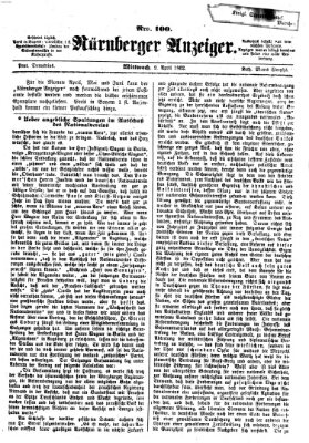 Nürnberger Anzeiger Mittwoch 9. April 1862