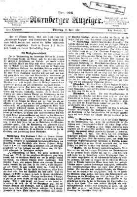 Nürnberger Anzeiger Dienstag 15. April 1862