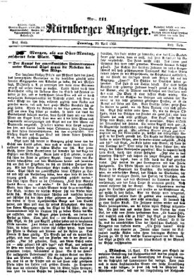 Nürnberger Anzeiger Sonntag 20. April 1862