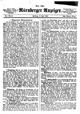 Nürnberger Anzeiger Freitag 25. April 1862