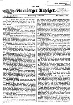 Nürnberger Anzeiger Donnerstag 1. Mai 1862