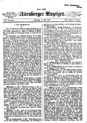 Nürnberger Anzeiger Freitag 16. Mai 1862