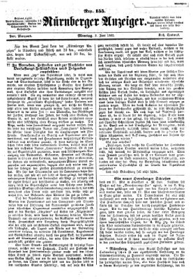 Nürnberger Anzeiger Montag 2. Juni 1862