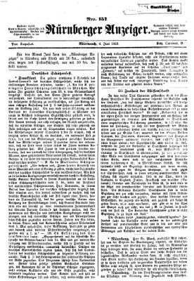 Nürnberger Anzeiger Mittwoch 4. Juni 1862