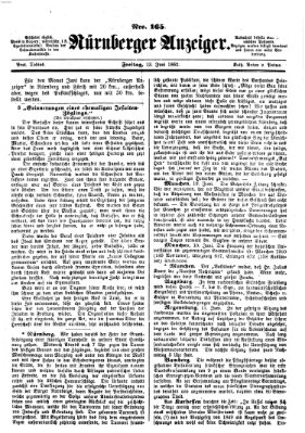 Nürnberger Anzeiger Freitag 13. Juni 1862